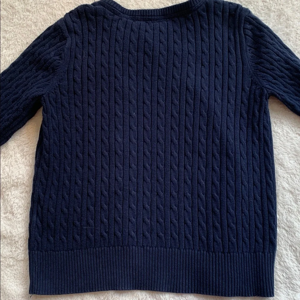 GAP Navy Blue Cable Knit Sweater Cardigan L 10/11 EUC